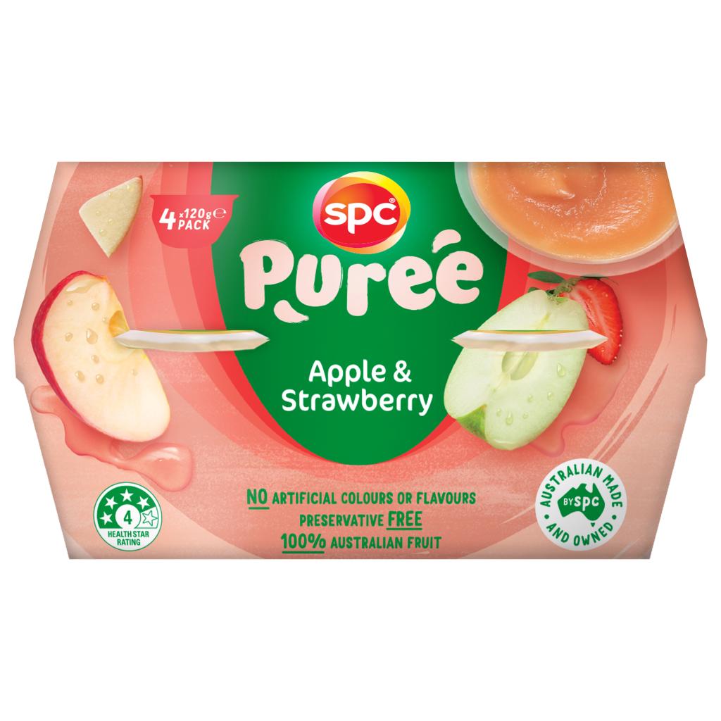 SPC Apple Strawberry Puree 4 x 120g